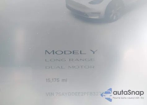 2023 Tesla Model Y Awd/Long Range Dual Motor All-Wheel Drive from USA, damaged, VIN 7SAYGDEE2PF832769